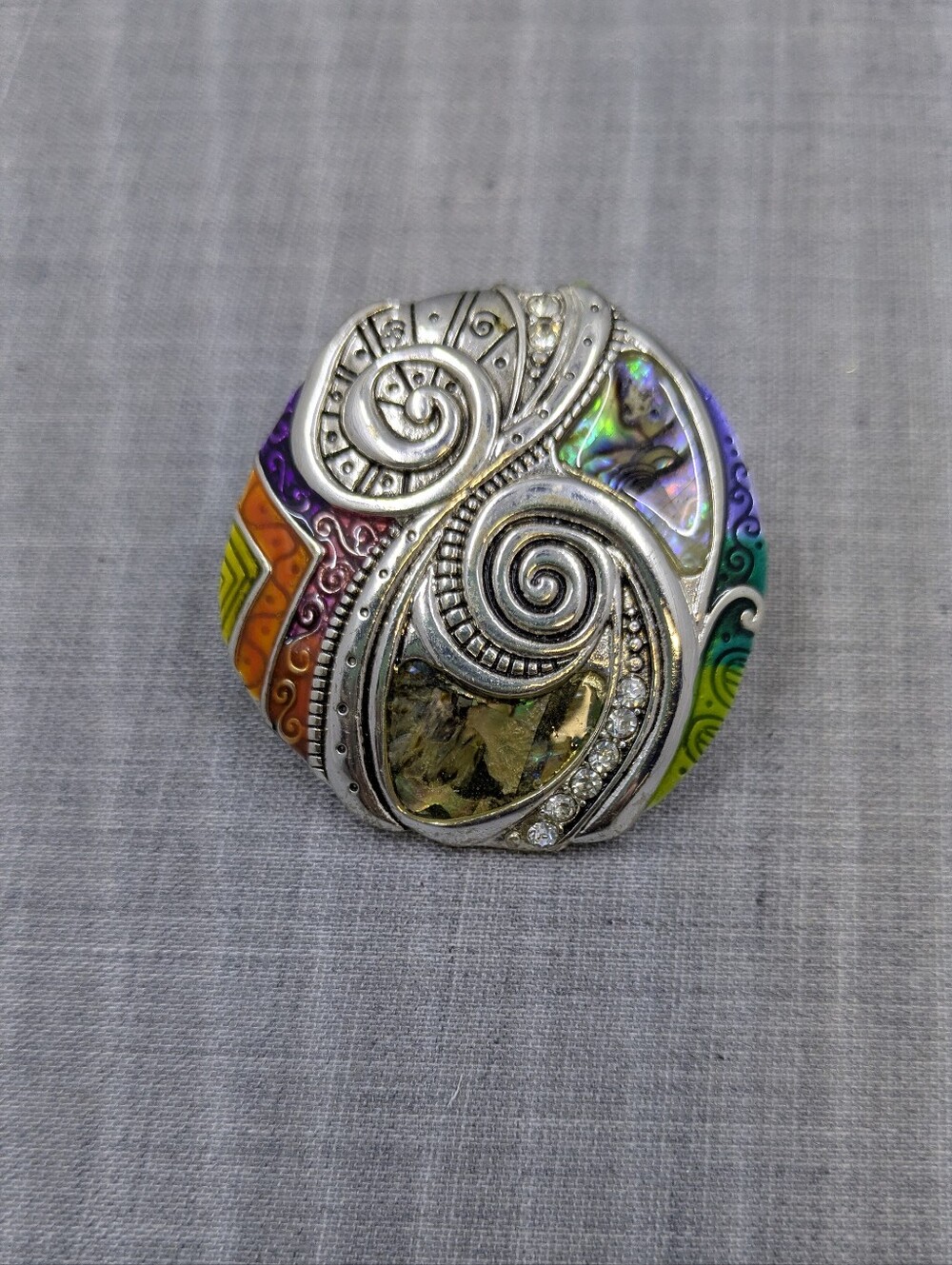 Multicolor Swirl Statement Scarf Ring - Women's Jewelry